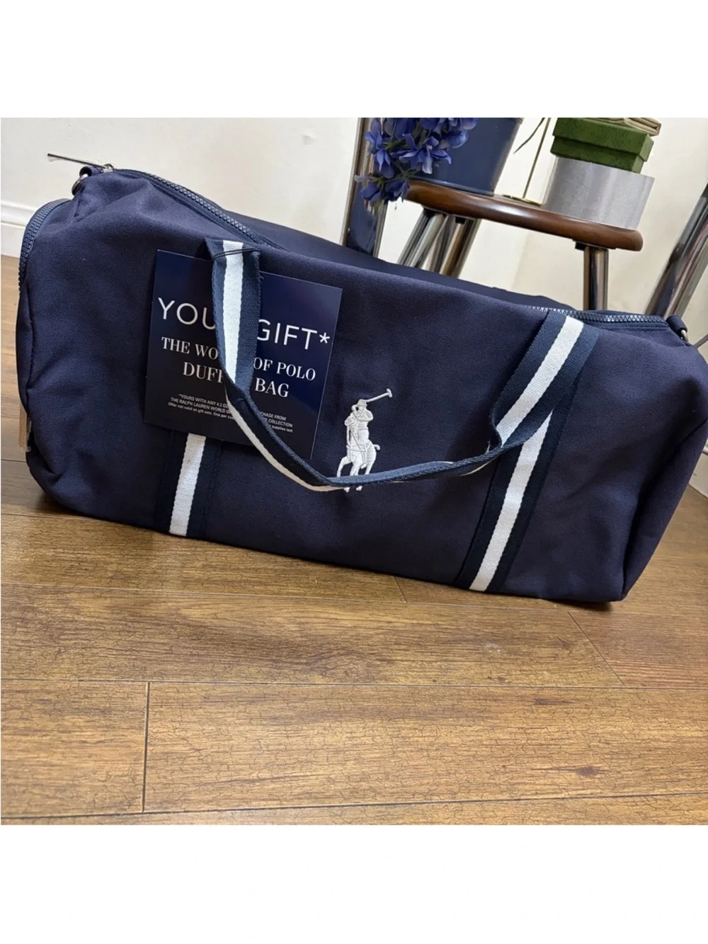 Ralph Lauren Navy and White Polo Backpack & Duffel Set